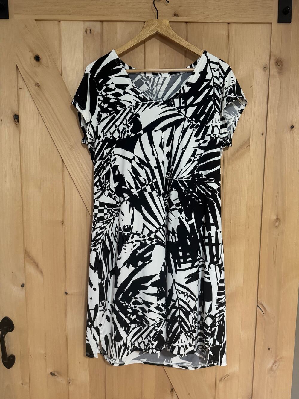 L.L. Bean | Sunsmart UPF 50+ Black White Short Sleeve Dress | Size XL